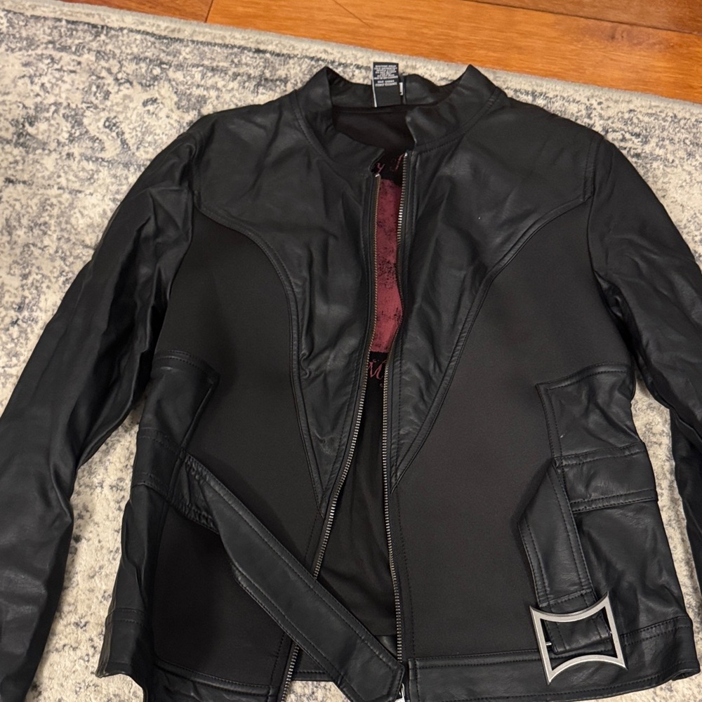 Marvel Women’s Large Faux Leather Jacket with Belt